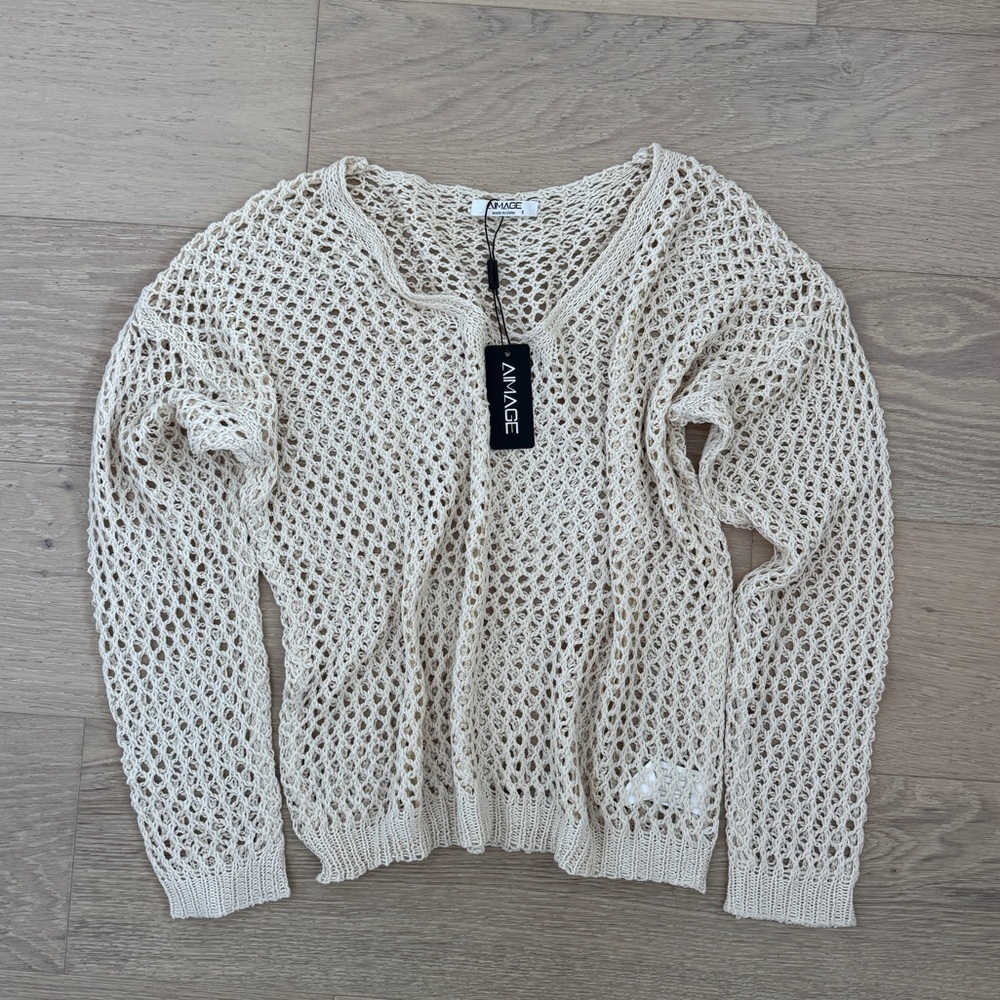 Mesh Knit Lightweight Pullover